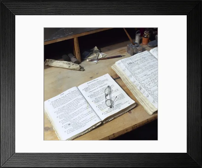 Framed Print : Spain. Catalonia. Llivia. Antique desk. Museum of Esteve Pha Framed Print : Spain. Catalonia. Llivia. Antique desk. Museum of Esteve Pha