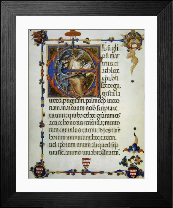 Framed Print : Legend and craft of Saint George. Represented as medieval co Framed Print : Legend and craft of Saint George. Represented as medieval co