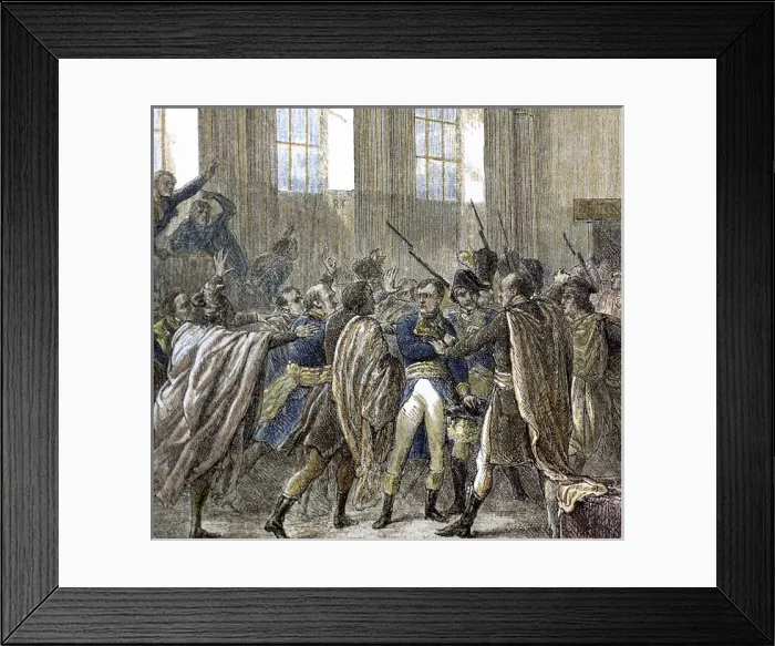 Framed Print : Napoleon (1769-1821) in the Council of Five Hundred. Directo Framed Print : Napoleon (1769-1821) in the Council of Five Hundred. Directo