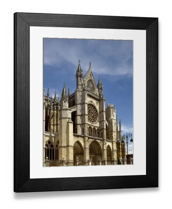 Framed Print : Spain. Leon. Gothic cathedral. 13th-14th centuries. Facade Framed Print : Spain. Leon. Gothic cathedral. 13th-14th centuries. Facade