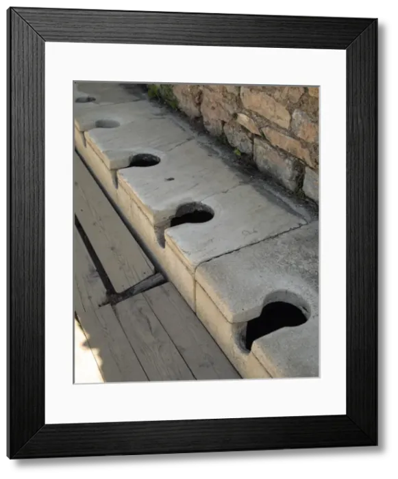 Framed Print : Roman era. Turkey. Ephesus Latrines (public toilets). 1st ce Framed Print : Roman era. Turkey. Ephesus Latrines (public toilets). 1st ce