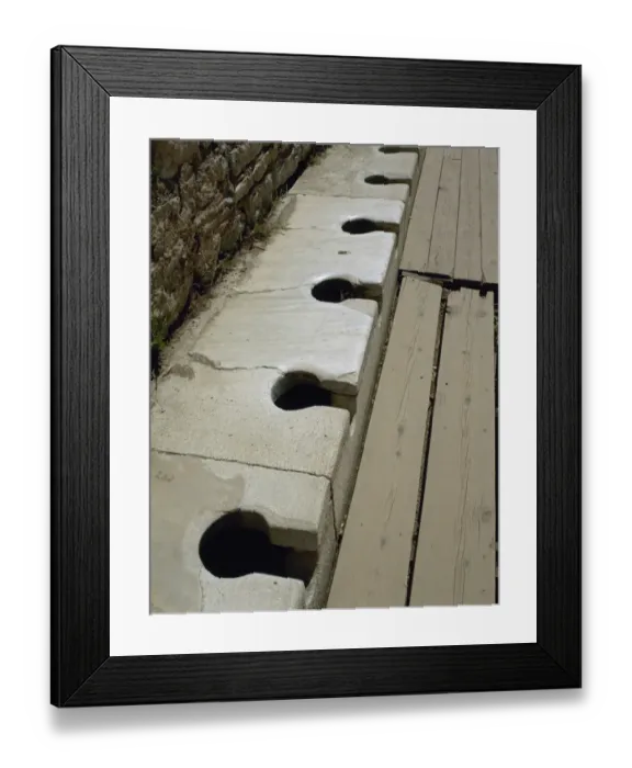 Framed Print : Roman era. Turkey. Ephesus Latrines (public toilets). 1st ce Framed Print : Roman era. Turkey. Ephesus Latrines (public toilets). 1st ce