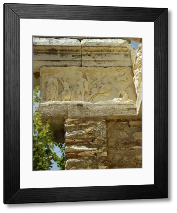 Framed Print : Turkey. Ephesus. Temple of Hadrian. 2nd century. Frieze rel Framed Print : Turkey. Ephesus. Temple of Hadrian. 2nd century. Frieze rel