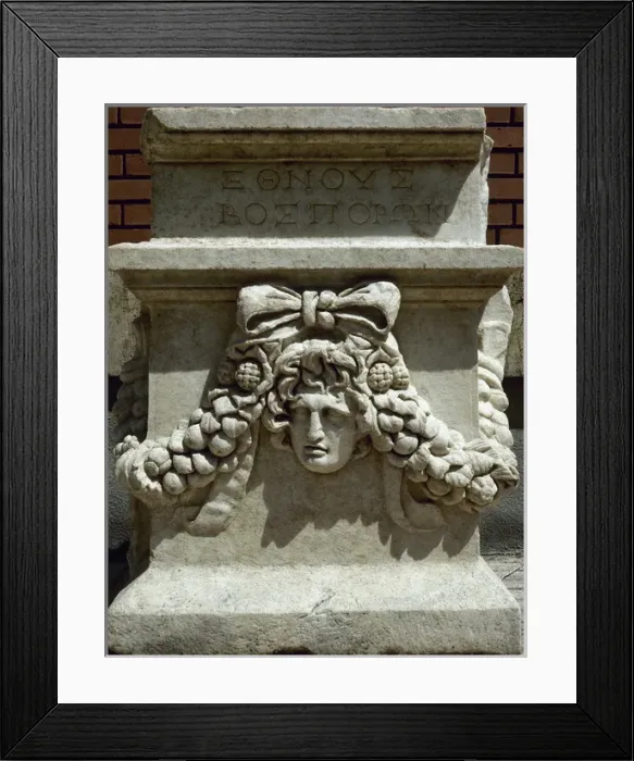 Framed Print : Roman art. Turkey. Aphrodisias. Sarcophagus. Woman and garla Framed Print : Roman art. Turkey. Aphrodisias. Sarcophagus. Woman and garla