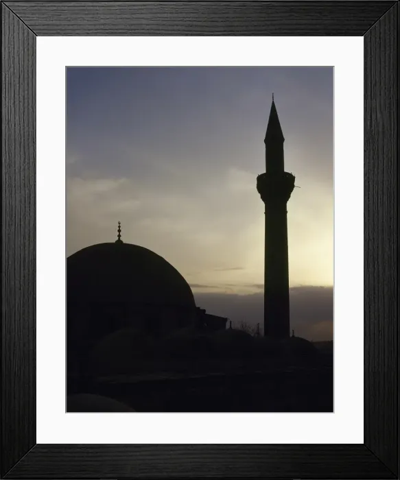 Framed Print : Syria. Aleppo. Mosque. Sunset. photo before Syrian Civil War Framed Print : Syria. Aleppo. Mosque. Sunset. photo before Syrian Civil War