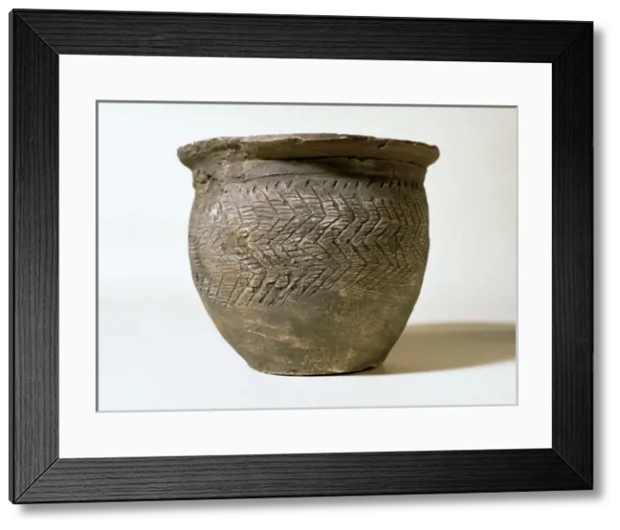 Framed Print : Prehistory. Iron Age. Pot. Terracota. 7th-6th c. BC. From Tu Framed Print : Prehistory. Iron Age. Pot. Terracota. 7th-6th c. BC. From Tu