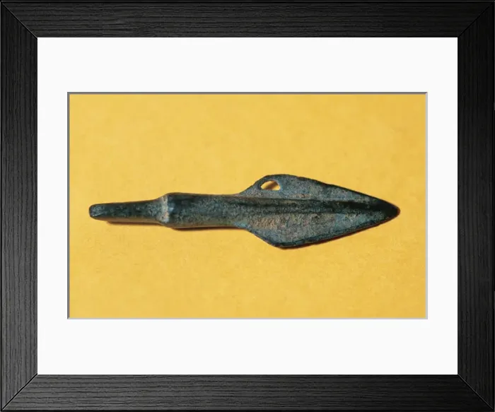Framed Print : Prehistory. Metal Age. Bronze Age. Bronze spear head. From C Framed Print : Prehistory. Metal Age. Bronze Age. Bronze spear head. From C