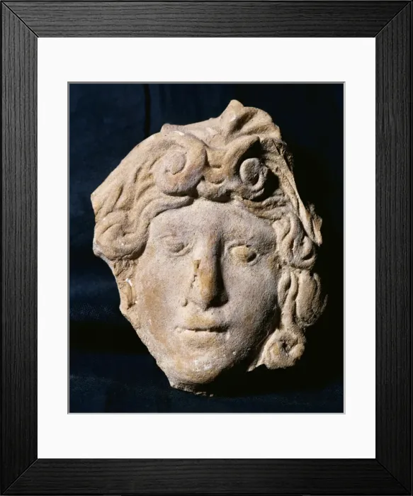 Framed Print : Head of Medusa. Roman relief. Terracotta. 50 BC-50 AD. From Framed Print : Head of Medusa. Roman relief. Terracotta. 50 BC-50 AD. From