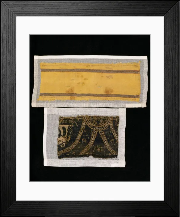 Framed Print : Tissue fragments. 12th-13th centuries. Diocesan Museum. La S Framed Print : Tissue fragments. 12th-13th centuries. Diocesan Museum. La S