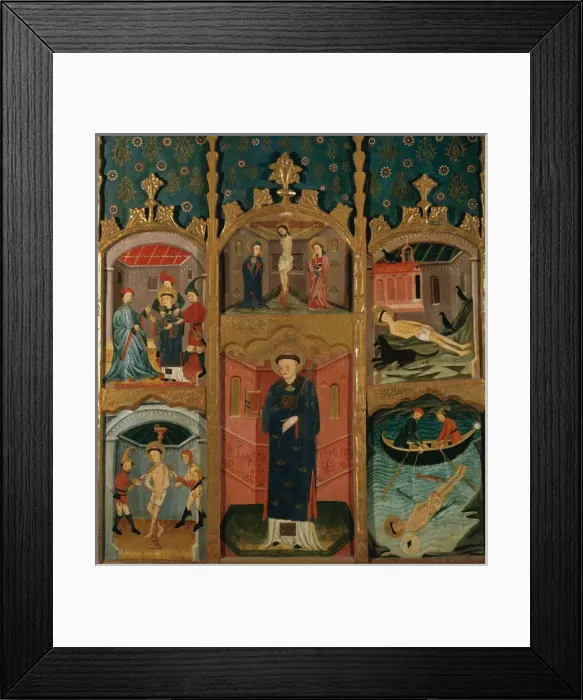 Framed Print : Altarpiece of Saint Vicent. Gothic style. 14th-15th century Framed Print : Altarpiece of Saint Vicent. Gothic style. 14th-15th century