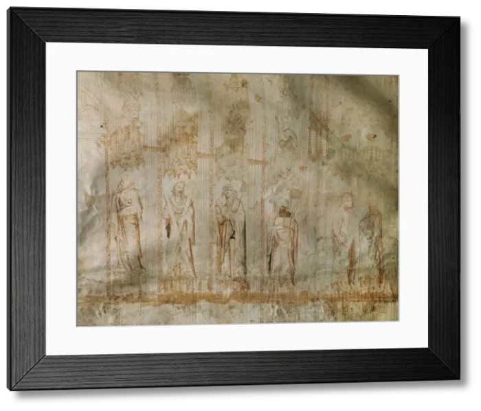 Framed Print : Gothic art. 15th Century. Outline of the Barcelona Cathedral Framed Print : Gothic art. 15th Century. Outline of the Barcelona Cathedral