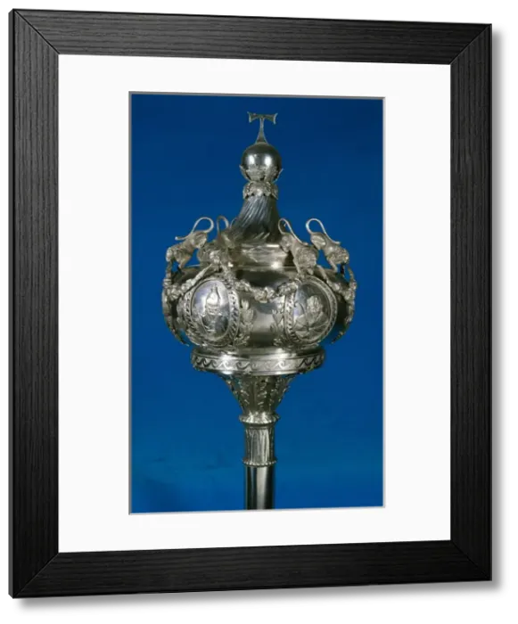 Framed Print : 18th century. Processional sceptre. Silver. Cathedral Treasu Framed Print : 18th century. Processional sceptre. Silver. Cathedral Treasu