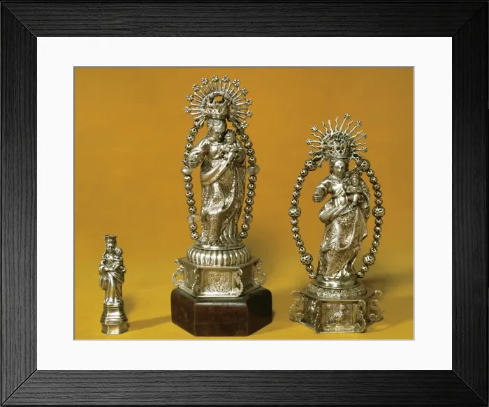 Framed Print : Our Lady of the Rosary. Statuettes. Silver. 17th c. Treasure Framed Print : Our Lady of the Rosary. Statuettes. Silver. 17th c. Treasure