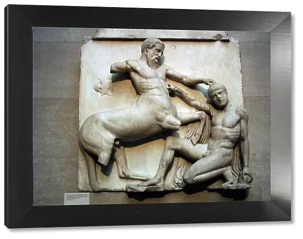 Metope. Parthenon marbles depicting part of the batlle betwe
