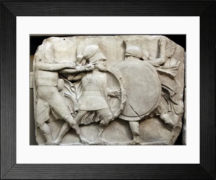 Framed Print : Nereid Monument. Classical period Lycia. Turkey. Warriors. G Framed Print : Nereid Monument. Classical period Lycia. Turkey. Warriors. G