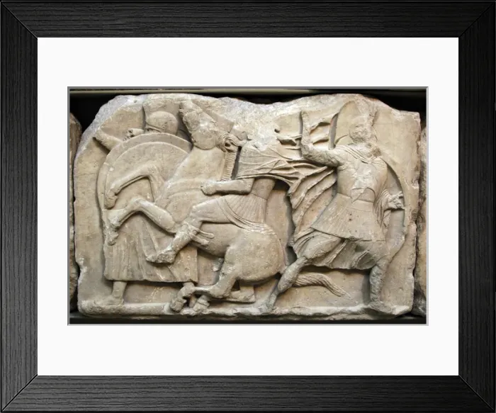 Framed Print : Nereid Monument. Classical period Lycia. Turkey. Warriors. G Framed Print : Nereid Monument. Classical period Lycia. Turkey. Warriors. G