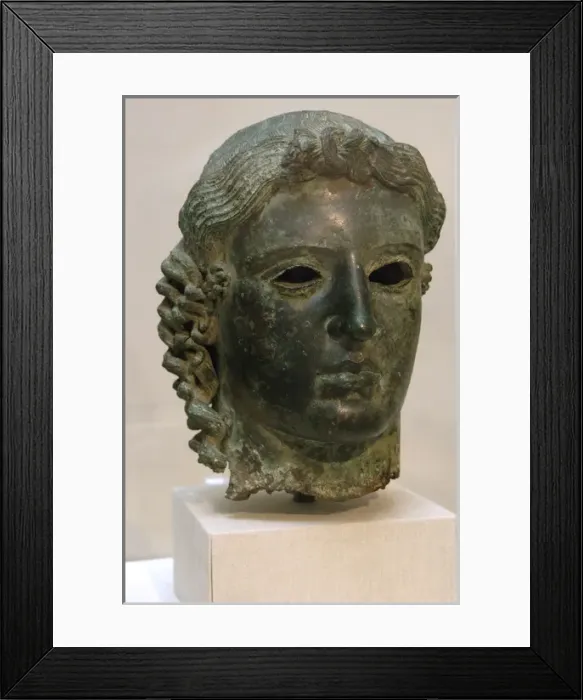 Framed Print : Chatsworth head. Bronze. Probaby Apollo. 460 BC. From Tamas Framed Print : Chatsworth head. Bronze. Probaby Apollo. 460 BC. From Tamas