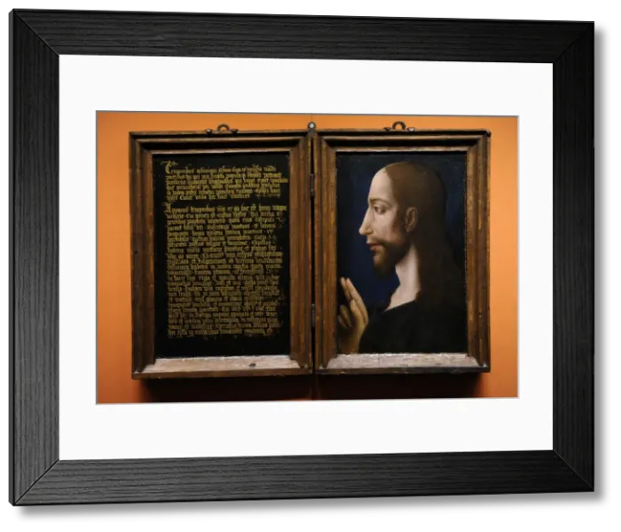 Framed Print : Painting with two doors. Writing and portrait of Christ. 149 Framed Print : Painting with two doors. Writing and portrait of Christ. 149