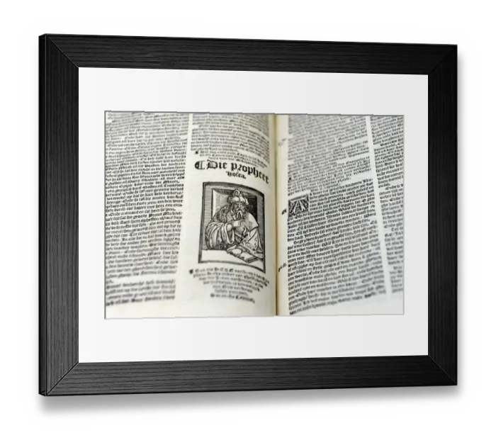 Framed Print : Jacob Liesvelt (1490-1545). Antwerp printer. Known for editi Framed Print : Jacob Liesvelt (1490-1545). Antwerp printer. Known for editi