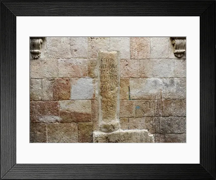 Framed Print : Israel. Jerusalem. Via Dolorosa. Inscription that marks Framed Print : Israel. Jerusalem. Via Dolorosa. Inscription that marks