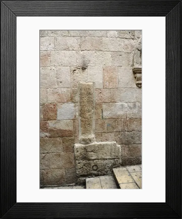 Framed Print : Israel. Jerusalem. Via Dolorosa. Inscription that marks Framed Print : Israel. Jerusalem. Via Dolorosa. Inscription that marks