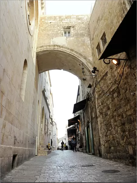 Israel. Jerusalem. Via Dolorosa with the Arch of Ecce Homo