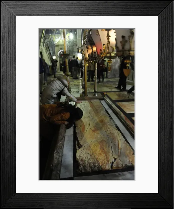 Framed Print : Israel. Jerusalem. Church of the Holy Sepulchre. Stone of th Framed Print : Israel. Jerusalem. Church of the Holy Sepulchre. Stone of th