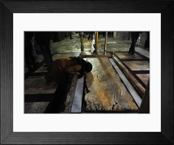 Framed Print : Israel. Jerusalem. Church of the Holy Sepulchre. Stone of th Framed Print : Israel. Jerusalem. Church of the Holy Sepulchre. Stone of th