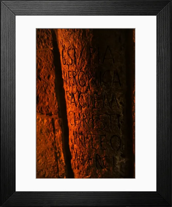 Framed Print : Israel. Jerusalem. Via Dolorosa. Inscription that marks Framed Print : Israel. Jerusalem. Via Dolorosa. Inscription that marks