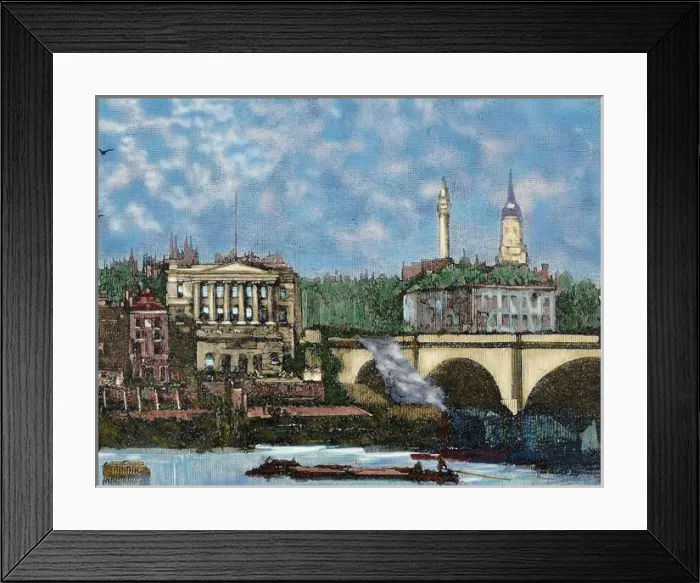 Framed Print : United Kingdom. London Bridge. Engraving. Colored Framed Print : United Kingdom. London Bridge. Engraving. Colored