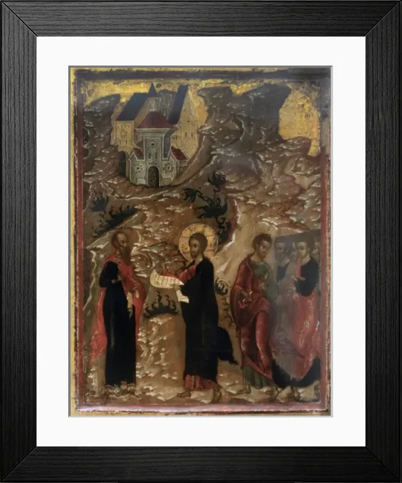 Framed Print : Christ reading Abgars letter. Moscow, early 17th century. N Framed Print : Christ reading Abgars letter. Moscow, early 17th century. N