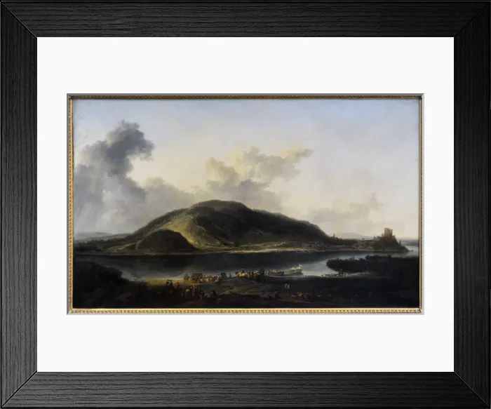 Framed Print : Landscape with castle Devin at the outfall of the Morava int Framed Print : Landscape with castle Devin at the outfall of the Morava int