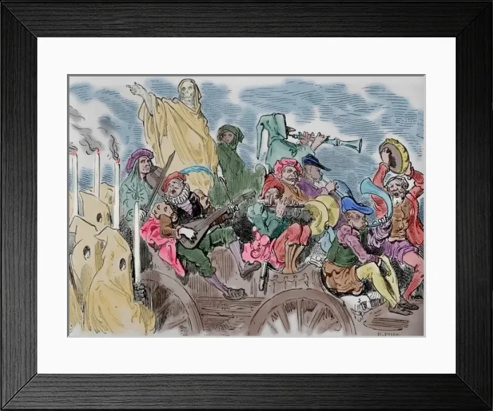 Framed Print : Don Quixote, by Miguel Cervantes (1547-1616). Engraving by G Framed Print : Don Quixote, by Miguel Cervantes (1547-1616). Engraving by G