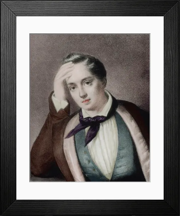 Framed Print : Yevgeny Baratynsky (1800-1844). Russian poet. Portrait. Engr Framed Print : Yevgeny Baratynsky (1800-1844). Russian poet. Portrait. Engr