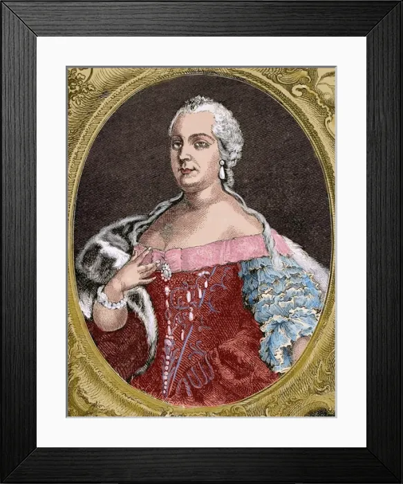 Framed Print : Queen Maria Theresa of Austria (1717-1780). Engraving, 1882 Framed Print : Queen Maria Theresa of Austria (1717-1780). Engraving, 1882