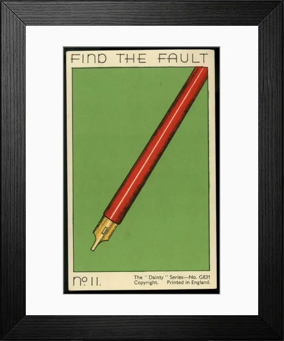 Framed Print : Find the Fault card No. 11 Framed Print : Find the Fault card No. 11