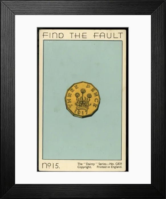 Framed Print : Find the Fault card No. 15 Framed Print : Find the Fault card No. 15