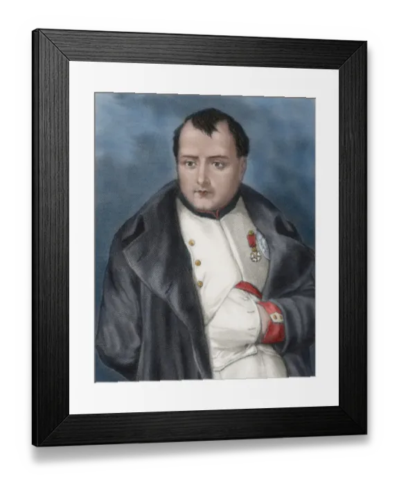 Framed Print : Napoleon I Bonaparte (1769-1821). Portrait. Engraving. Color Framed Print : Napoleon I Bonaparte (1769-1821). Portrait. Engraving. Color
