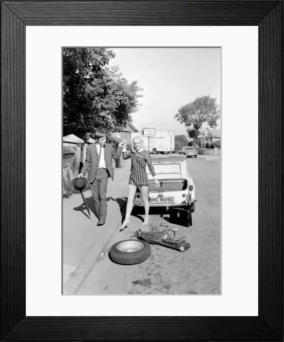 Framed Print : Female contortionist Diana Gaye and car boot Framed Print : Female contortionist Diana Gaye and car boot