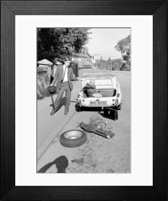 Framed Print : Female contortionist Diana Gaye and car boot Framed Print : Female contortionist Diana Gaye and car boot