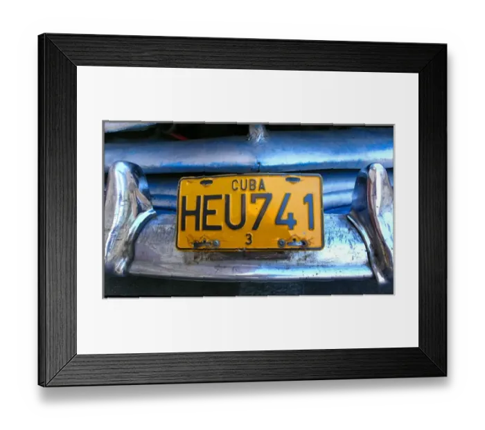 Framed Print : Car number plate, Havana Cuba Framed Print : Car number plate, Havana Cuba