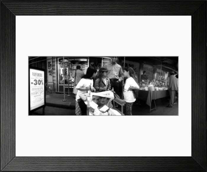 Framed Print : Children outside shop. Paris, France Framed Print : Children outside shop. Paris, France
