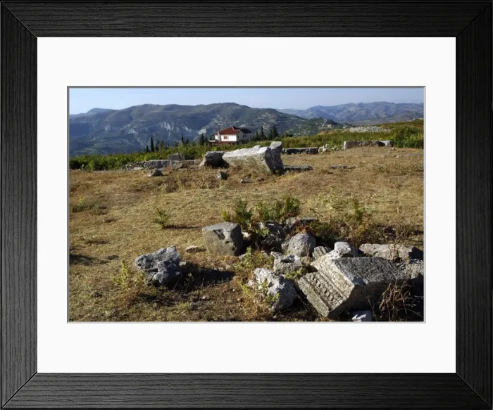 Framed Print : GREEK ART. REPUBLIC OF ALBANIA. View of BYLLIS archeological Framed Print : GREEK ART. REPUBLIC OF ALBANIA. View of BYLLIS archeological