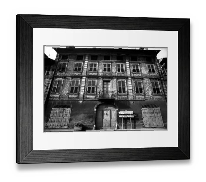 Framed Print : Roadside architecture - road sign, France Framed Print : Roadside architecture - road sign, France