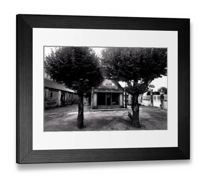 Framed Print : Rural cafe in village square, France Framed Print : Rural cafe in village square, France