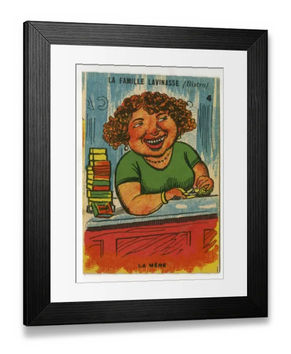 Framed Print : French Happy Families - Bistro Framed Print : French Happy Families - Bistro