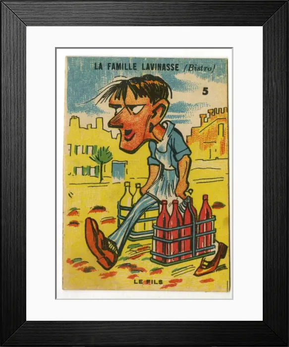 Framed Print : French Happy Families - Bistro Framed Print : French Happy Families - Bistro