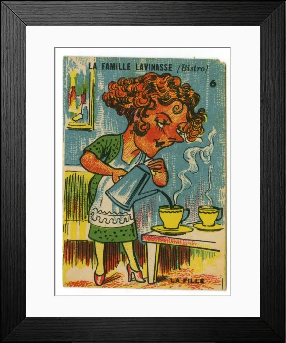 Framed Print : French Happy Families - Bistro Framed Print : French Happy Families - Bistro