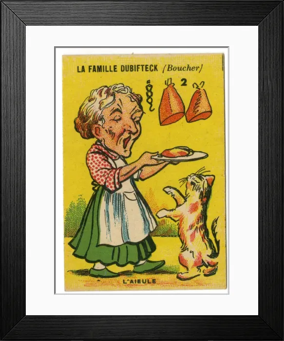 Framed Print : French Happy Families - Butcher Framed Print : French Happy Families - Butcher