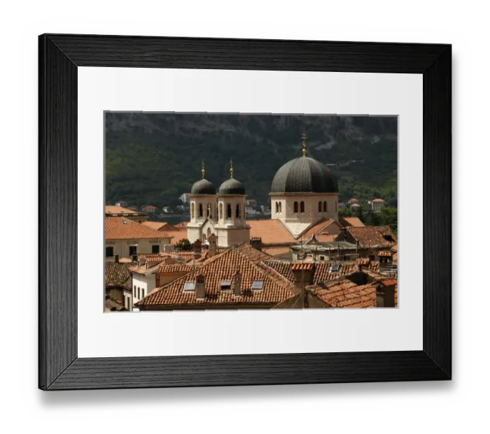 Framed Print : REPUBLIC OF MONTENEGRO. KOTOR. Partial view of the city with Framed Print : REPUBLIC OF MONTENEGRO. KOTOR. Partial view of the city with